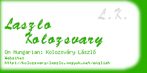 laszlo kolozsvary business card